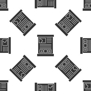 Gri Oyun rehber simgesi beyaz arkaplanda izole edilmiş kusursuz desen. Kullanım kılavuzu, talimatlar, rehber, el kitabı. Vektör İllüstrasyonu