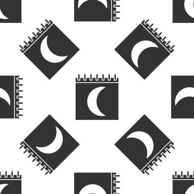 Gri Ay evreleri takvim simgesi beyaz arkaplanda izole edilmiş kusursuz desen. Vektör İllüstrasyonu