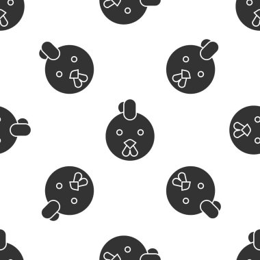 Gri Horoz burcu simgesi beyaz arka planda izole edilmiş kusursuz desen. Astrolojik yıldız falı koleksiyonu. Vektör İllüstrasyonu