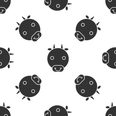 Gri Öküz burcu simgesi beyaz arka planda izole edilmiş kusursuz desen. Astrolojik yıldız falı koleksiyonu. Vektör İllüstrasyonu