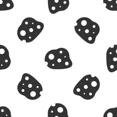 Gri göktaşı ikonu, beyaz arka planda izole edilmiş, pürüzsüz desen. Vektör İllüstrasyonu