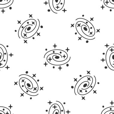 Gri Samanyolu sarmal gökadası beyaz zemin üzerinde izole edilmiş ikon yıldızlarıyla izole edilmiş. Vektör İllüstrasyonu