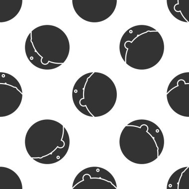 Güneş ikonunun gri tutulması beyaz arkaplandaki kusursuz deseni izole etti. Tam sonar tutulması. Vektör İllüstrasyonu