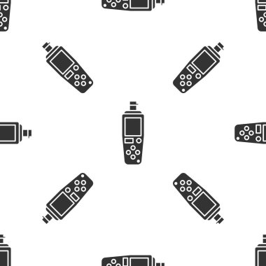 Gri taşınabilir sensör simgesi beyaz arkaplanda izole edilmiş kusursuz desen. Vektör İllüstrasyonu