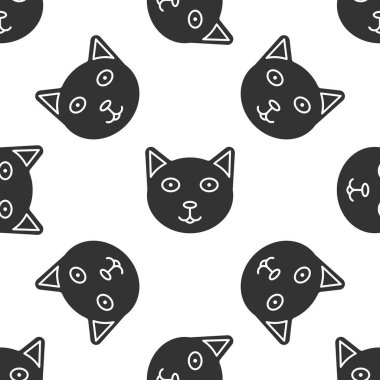 Gri Evcil Hayvan ikonu beyaz arka planda izole edilmiş kusursuz desen. Vektör İllüstrasyonu