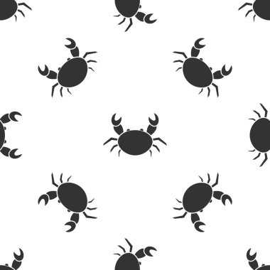 Gri Yengeç ikonu beyaz arka planda kusursuz desen izole etti. Vektör İllüstrasyonu