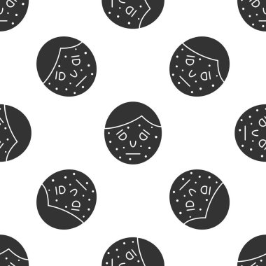 Sedef hastalığı ya da egzama ikonu olan gri yüz beyaz arka planda izole edilmiş pürüzsüz desen. Alerjene veya kronik vücut sorununa karşı insan derisi tepkisi kavramı. Vektör İllüstrasyonu