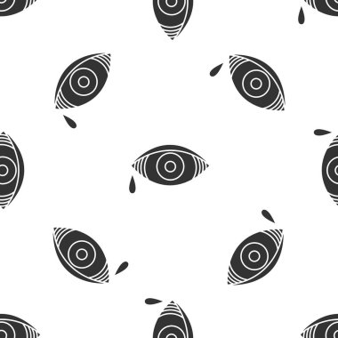 Viral, bakteriyel ya da alerjik konjonktivit ikonu nedeniyle gri göz beyaz arka planda izole edilmiş pürüzsüz desen. Vektör İllüstrasyonu