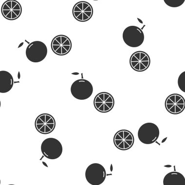 Gri Turuncu meyve ikonu beyaz arka planda izole edilmiş kusursuz desen. Vektör İllüstrasyonu