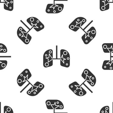 Gri akciğerler simgesi beyaz arkaplandaki kusursuz deseni izole etti. Vektör İllüstrasyonu