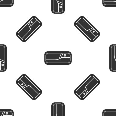 Gri araba kapı kolu ikonu beyaz arka planda izole edilmiş kusursuz desen. Vektör İllüstrasyonu