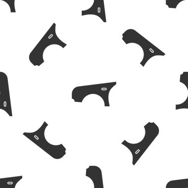 Gri araba çamurluk ikonu beyaz arka planda izole edilmiş pürüzsüz desen. Vektör İllüstrasyonu