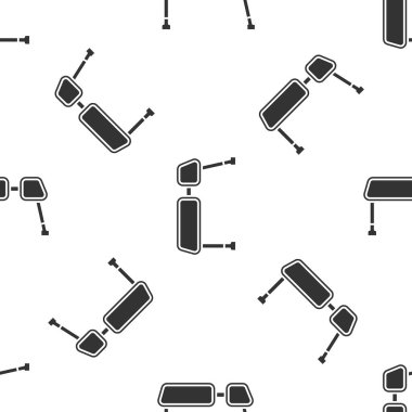 Gri Kamyon yan ayna ikonu beyaz arka planda izole edilmiş kusursuz desen. Vektör İllüstrasyonu