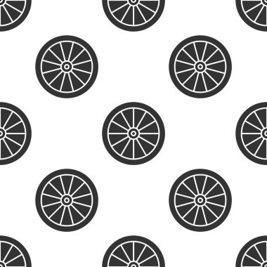 Gri Araba Tekerleği simgesi beyaz arka planda izole edilmiş. Vektör İllüstrasyonu