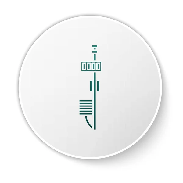 Зеленый значок автономного датчика выделен на белом фоне. Кнопка белого круга. Векторная миграция — стоковый вектор
