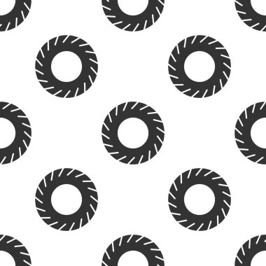 Gri Araba Tekerlek ikonu beyaz arka planda izole edilmiş pürüzsüz desen. Vektör İllüstrasyonu