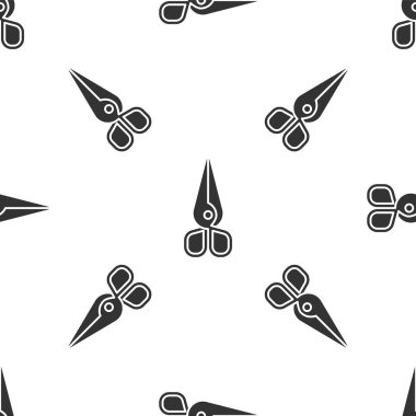 Gri Makas simgesi, beyaz arkaplanda izole edilmiş, pürüzsüz desen. Alet kesme işareti. Vektör İllüstrasyonu