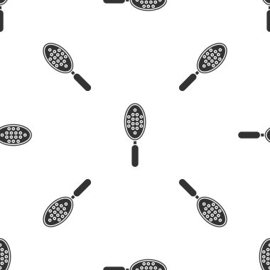 Gri saç fırçası ikonu beyaz arka planda izole edilmiş kusursuz desen. Taraklı saç işareti. Berber sembolü. Vektör İllüstrasyonu