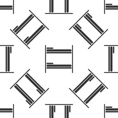 Gri Bunk yatak ikonu beyaz arka planda kusursuz desen izole etti. Vektör İllüstrasyonu