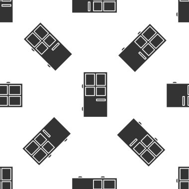 Gri kapalı kapı simgesi beyaz arka planda izole edilmiş kusursuz desen. Vektör İllüstrasyonu