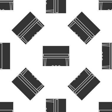 Gri Grand piyano ikonu beyaz arka planda izole edilmiş kusursuz desen. Müzik aleti. Vektör İllüstrasyonu