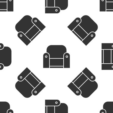 Gri Kol Koltuğu simgesi beyaz arka planda izole edilmiş kusursuz desen. Vektör İllüstrasyonu