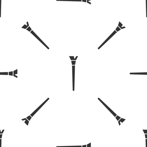 Icono de cepillo de maquillaje gris aislado patrón sin costura sobre fondo blanco. Ilustración vectorial — Archivo Imágenes Vectoriales