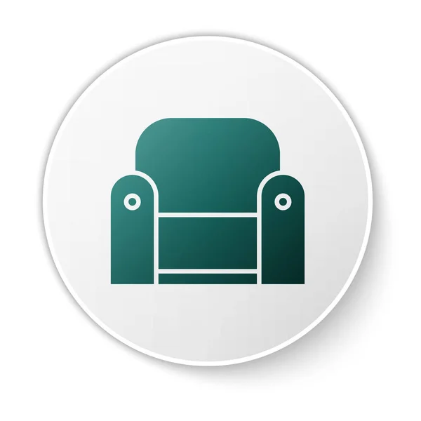 Grøn Lænestol ikon isoleret på hvid baggrund. Hvid cirkel knap. Illustration af vektor – Stock-vektor