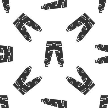 Gri kamuflaj kargo pantolon ikonu beyaz arka planda izole edilmiş pürüzsüz desen. Vektör İllüstrasyonu