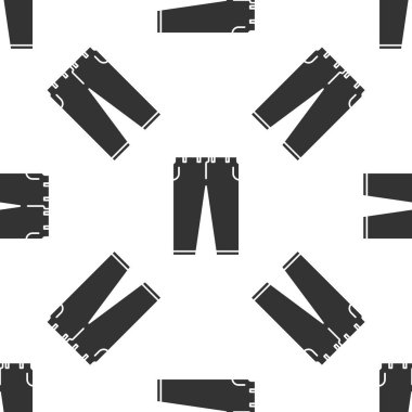 Gri Pantolon simgesi, beyaz arka planda izole edilmiş kusursuz desen. Vektör İllüstrasyonu