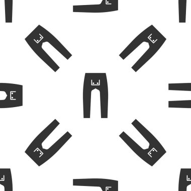 Gri Pantolon simgesi, beyaz arka planda izole edilmiş kusursuz desen. Vektör İllüstrasyonu
