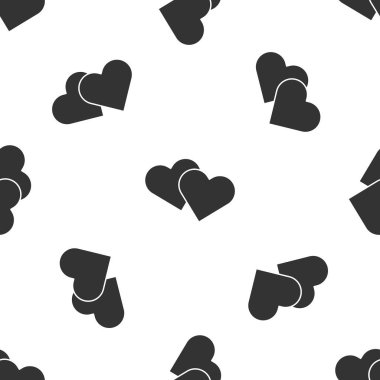 Gri Kalp ikonu, beyaz arka planda kusursuz deseni izole etti. Romantik sembol, bağlanma, tutku ve düğün. Sevgililer Günü sembolü. Vektör İllüstrasyonu