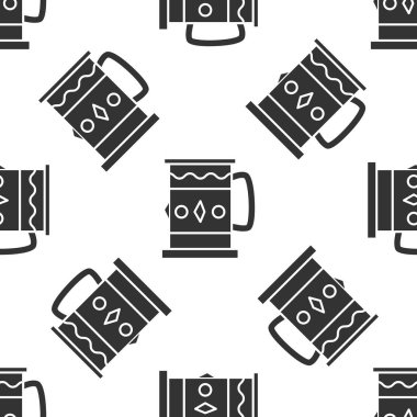 Gri ahşap sabıka simgesi beyaz arka planda izole edilmiş kusursuz desen. Vektör İllüstrasyonu