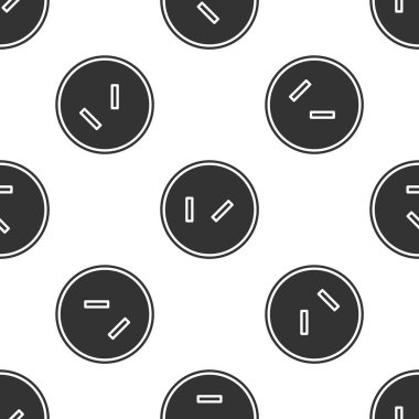 Gri yuvarlak tahta kalkan ikonu beyaz arka planda izole edilmiş pürüzsüz desen. Güvenlik, güvenlik, koruma, mahremiyet, koruma kavramı. Vektör İllüstrasyonu