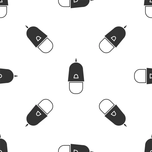 Berretto polizia grigio con icona cockade isolato modello senza cuciture su sfondo bianco. Cartello del cappello della polizia. Illustrazione vettoriale — Vettoriale Stock