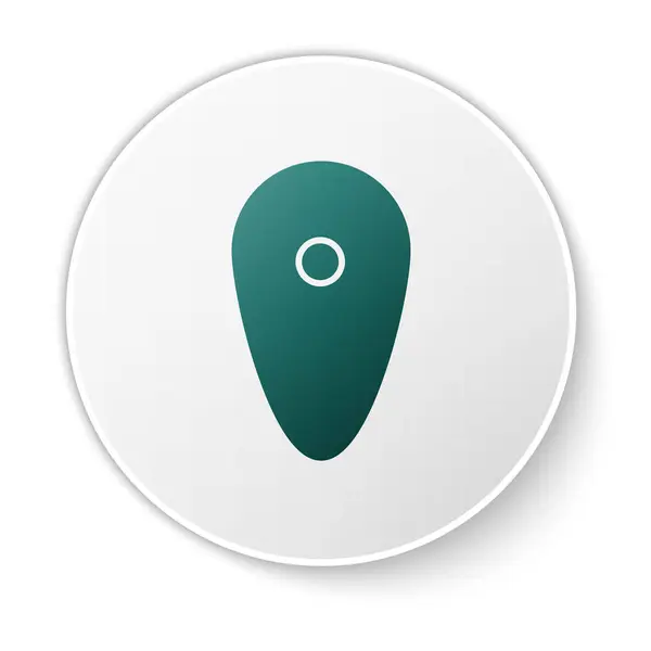 Green Shield icoon geïsoleerd op witte achtergrond. Bewakingsteken. Beveiliging, veiligheid, bescherming, privacy concept. Witte cirkel knop. Vector Illustratie — Stockvector