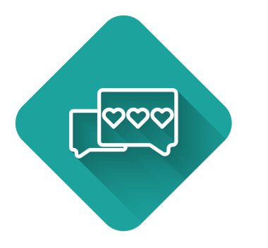 Uzun gölgeli beyaz çizgi ve kalp ikonu. Karşıt Bildirim Simgesi. Insta 'yı takip et. Yeşil kare düğmesi. Vektör İllüstrasyonu