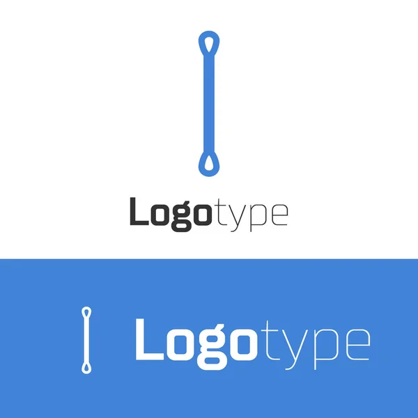 เส้นสีน้ําเงินผ้าฝ้าย swab สําหรับหูไอคอนแยกจากพื้นหลังสีขาว. องค์ประกอบต้นแบบการออกแบบโลโก้ ภาพวาดเวกเตอร์ — ภาพเวกเตอร์สต็อก