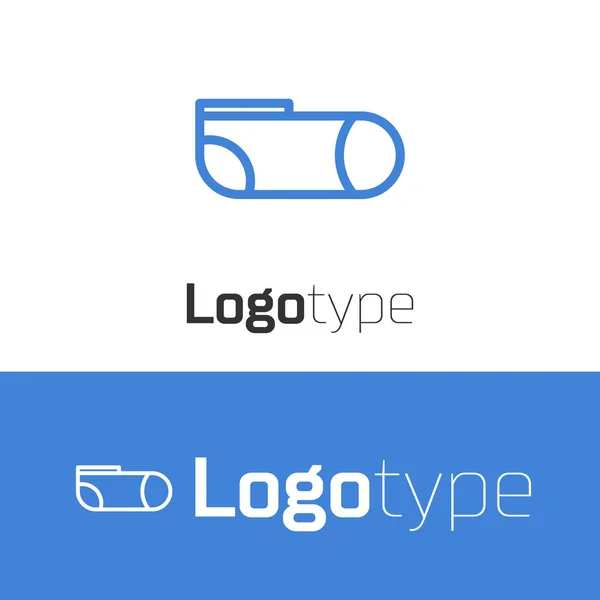 Blue line Sport socks icon isolated on white background. Logo design template element. Vector Illustration — Stock Vector