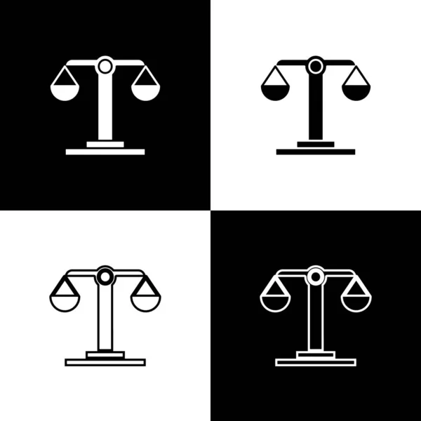 Set Libra zodiac sign icon isolated on black and white background. Astrological horoscope collection. Vector Illustration — Stock Vector