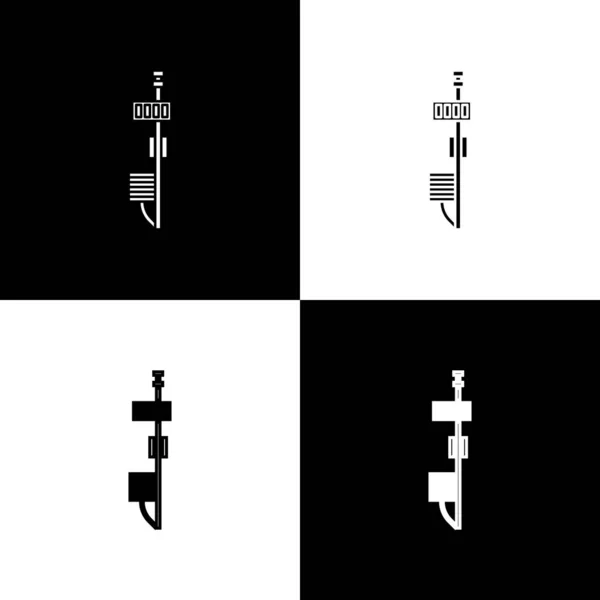 Set eigenständiges Sensorsymbol isoliert auf schwarzem und weißem Hintergrund. Vektorillustration — Stockvektor