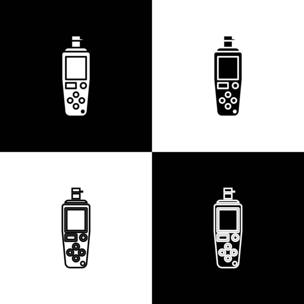 Réglez Icône de capteur portable isolé sur fond noir et blanc. Illustration vectorielle — Image vectorielle