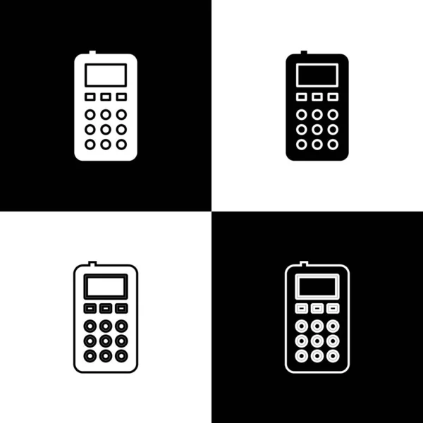 Set Remote control icon isolated on black and white background. Vector Illustration — Stock Vector