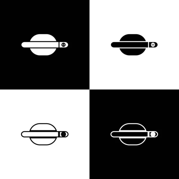 Set Car door handle icon isolated on black and white background. Vector Illustration — 스톡 벡터