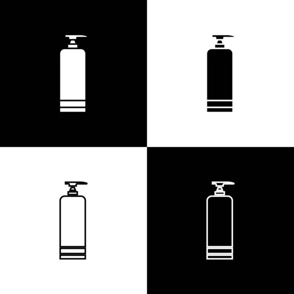 Definir Creme ou loção ícone tubo cosmético isolado em fundo preto e branco. Produtos de cuidados com o corpo para homens. Ilustração vetorial — Vetor de Stock