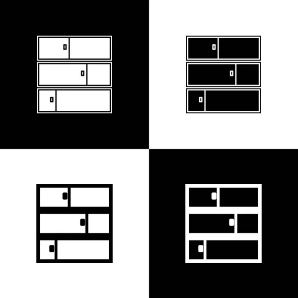 Set Plank pictogram geïsoleerd op zwart-wit achtergrond. Planken tekenen. Vector Illustratie — Stockvector