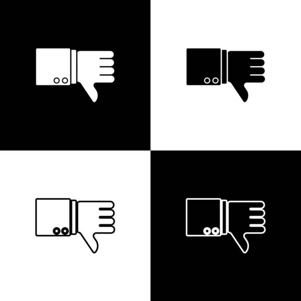 Set Dislike icon isolated on black and white background. Vector Illustration — Stock Vector