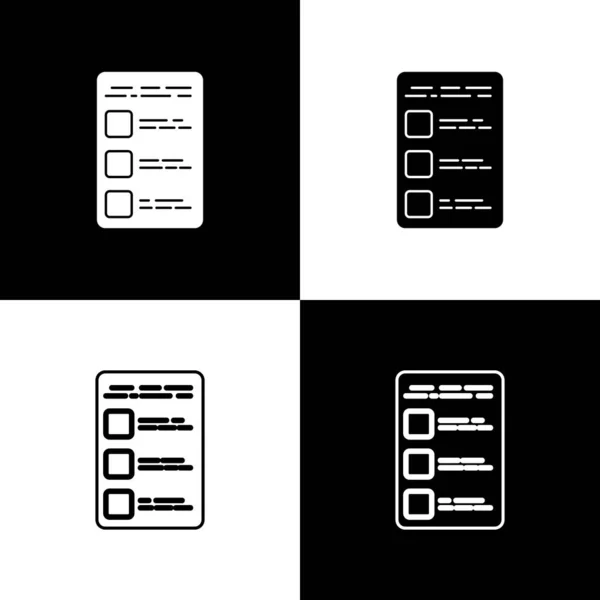 Set Maak accountscherm aan op mobiele telefoon pictogram geïsoleerd op zwart-wit achtergrond. Vector Illustratie — Stockvector