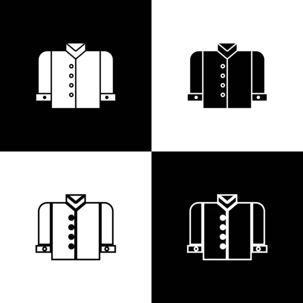 Conjunto de T-shirt icono aislado sobre fondo blanco y negro. Ilustración vectorial — Vector de stock