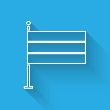 Beyaz çizgi Ulusal Almanya bayrağı uzun gölgeli izole edilmiş. Vektör İllüstrasyonu